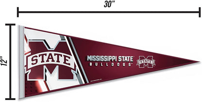 Mississippi State University Bulldogs Soft Felt Pennant, 12x30 Inch, Easy To Hang