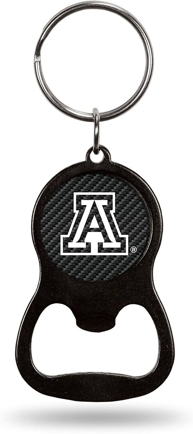 University of Arizona Wildcats Premium Solid Metal Keychain Bottle Opener, Carbon Fiber Design