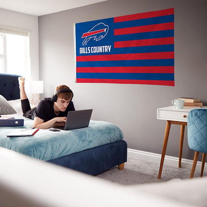 Buffalo Bills 3x5 Feet Flag Banner with Metal Grommets, Country Design, Outdoor Use