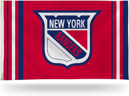 New York Rangers Premium Flag Banner, 3x5 Feet, Metal Grommets, Retro Logo, Indoor or Outdoor, Single Sided