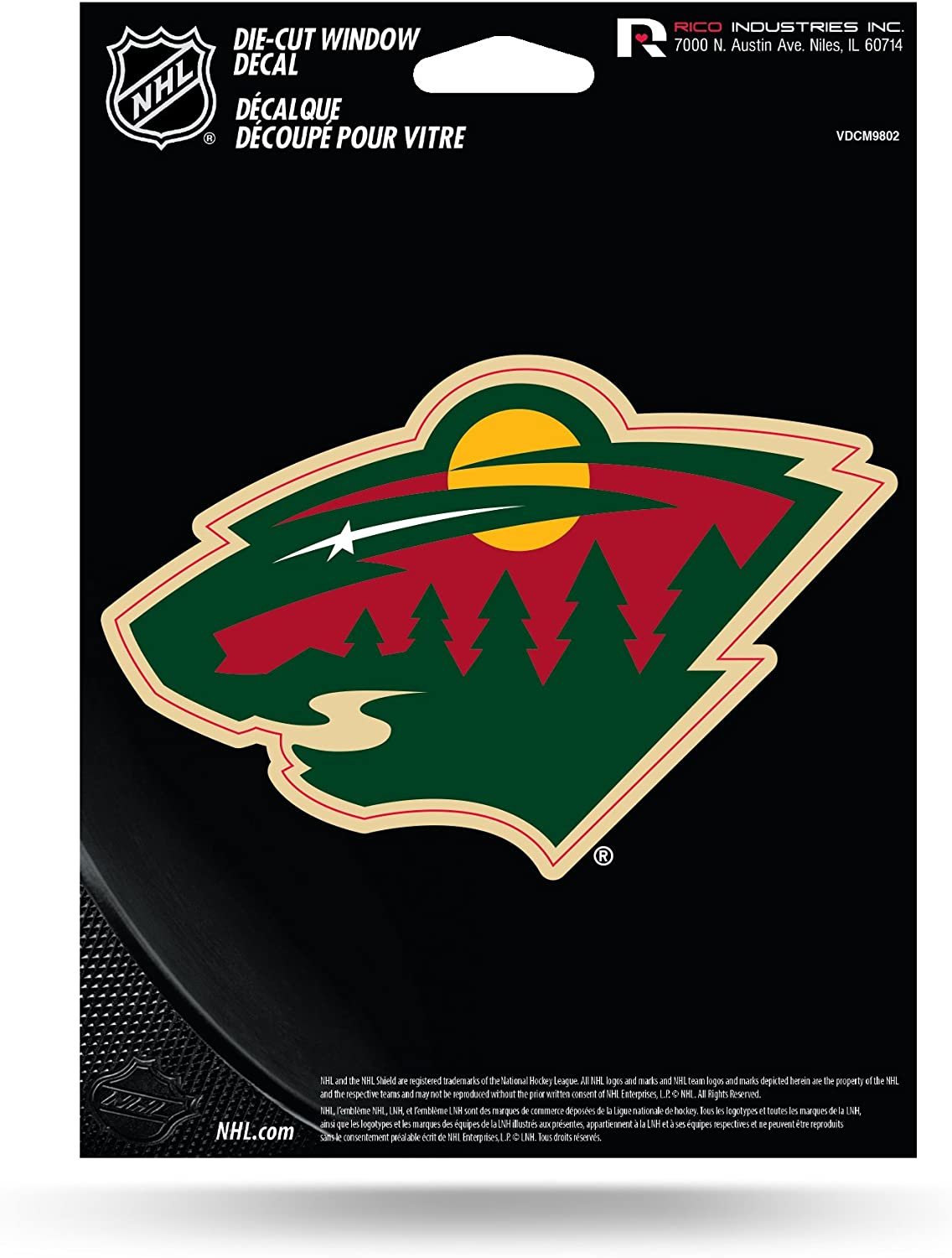 Minnesota Wild 5 Inch Die Cut Flat Vinyl Decal Sticker Adhesive Backing