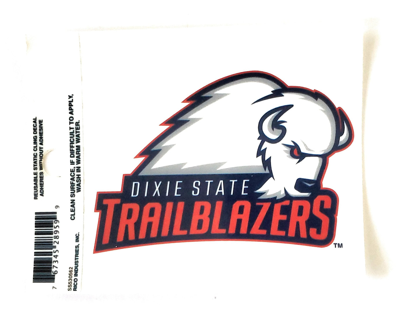Dixie State University Trailblazers 3.5" Static Cling Decal Sticker Emblem
