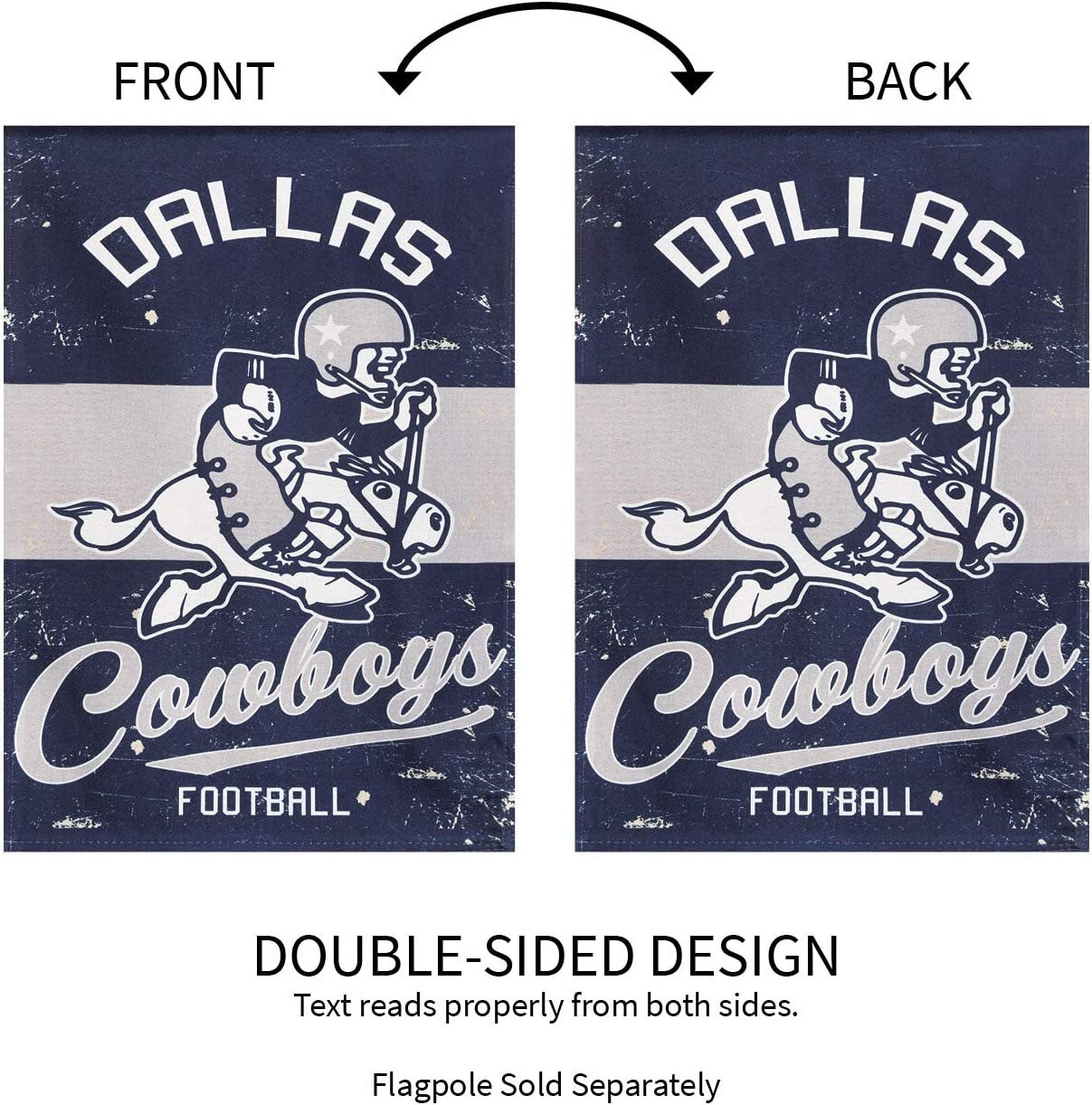 Dallas Cowboys Premium Double Sided Banner Flag 28x44 Inch Vintage Logo Design Indoor Outdoor