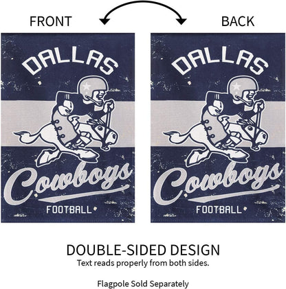 Dallas Cowboys Premium Double Sided Banner Flag 28x44 Inch Vintage Logo Design Indoor Outdoor