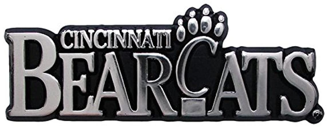 University of Cincinnati Bearcats Auto Emblem, Plastic Molded, Silver Chrome Color, Raised 3D Effect, Adhesive Backing
