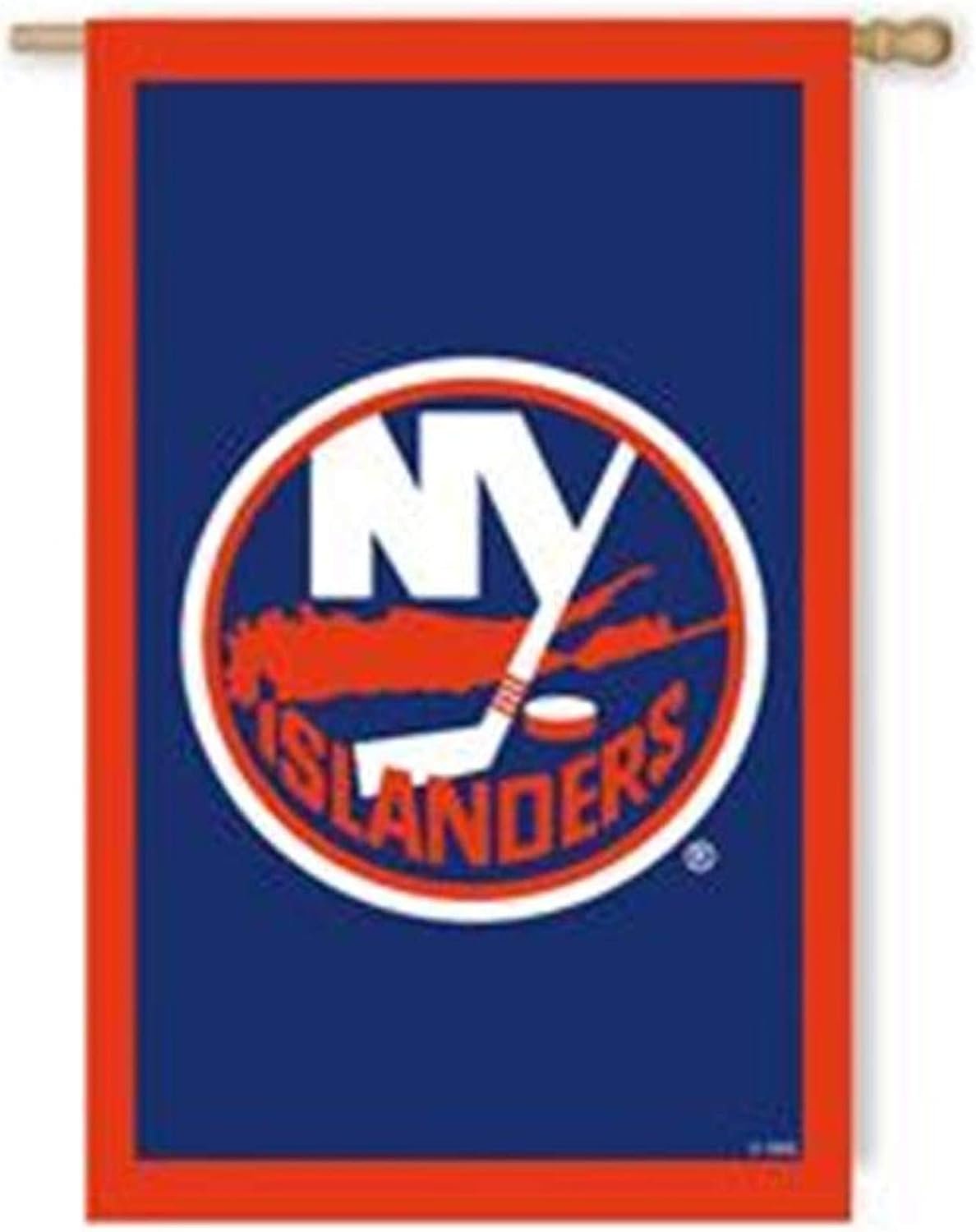 New York Islanders Premium Double Sided House Flag Banner, Applique Embroidered, 28x44 Inch, Display Pole Sold Separately