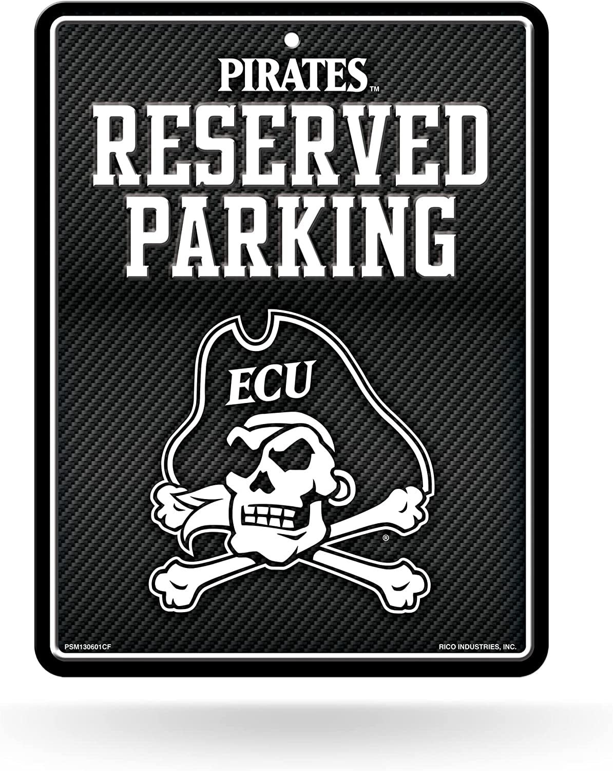 East Carolina University Pirates ECU Metal Parking Sign, Carbon Fiber Design 8.5x11 Inch