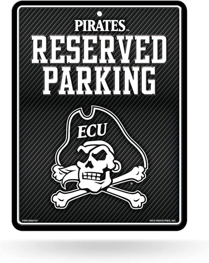 East Carolina University Pirates ECU Metal Parking Sign, Carbon Fiber Design 8.5x11 Inch