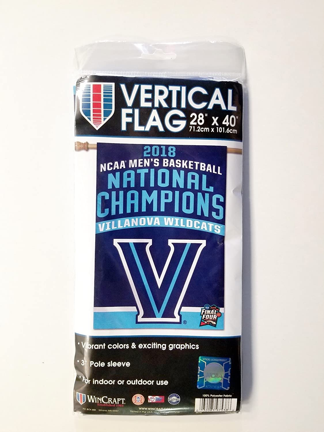 Villanova Wildcats 2018 Champions WC Premium 28x40 Banner Flag University of