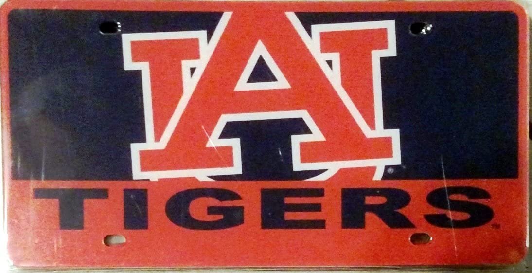 Auburn University Tigers Laser Tag License Plate, Mirrored Acrylic Printed, 6x12 Inch
