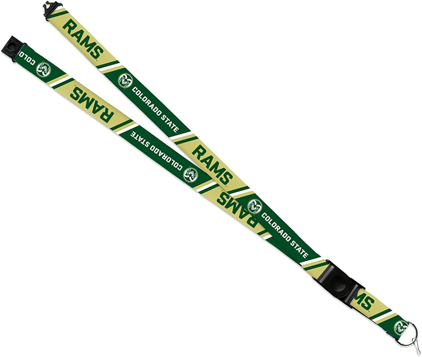 Colorado State University Rams Lanyard Keychain Double Sided 18 Inch Button Clip Safety Breakaway
