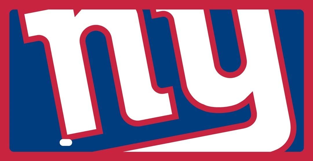 New York Giants Premium Laser Tag License Plate, Mega Logo, Mirrored Acrylic, 6x12 Inch