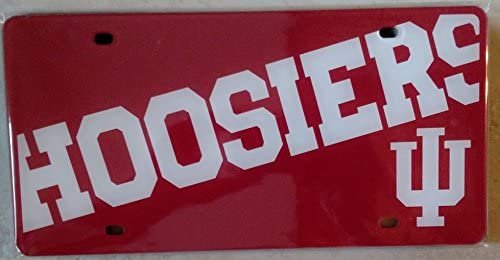 Indiana University Hoosiers Laser Tag License Plate, Mirrored Acrylic Printed, 6x12 Inch