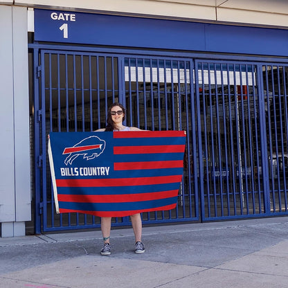 Buffalo Bills 3x5 Feet Flag Banner with Metal Grommets, Country Design, Outdoor Use