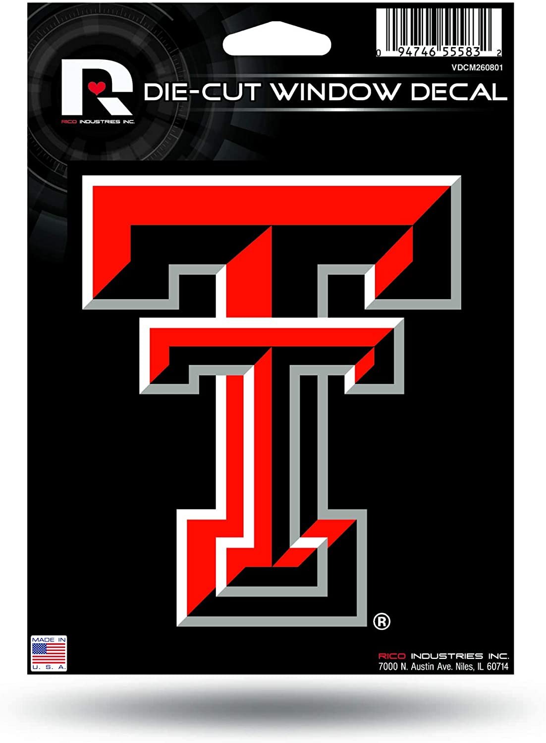 Texas Tech University Red Raiders 5 Inch Die Cut Flat Vinyl Decal Sticker Adhesive Backing