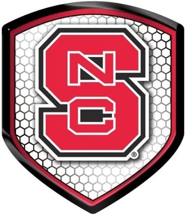 North Carolina State University Wolfpack High Intensity Reflector, Shield Shape, Raised Decal Sticker, 2.5x3.5 Inch, Home or Auto, Full Adhesive Backing