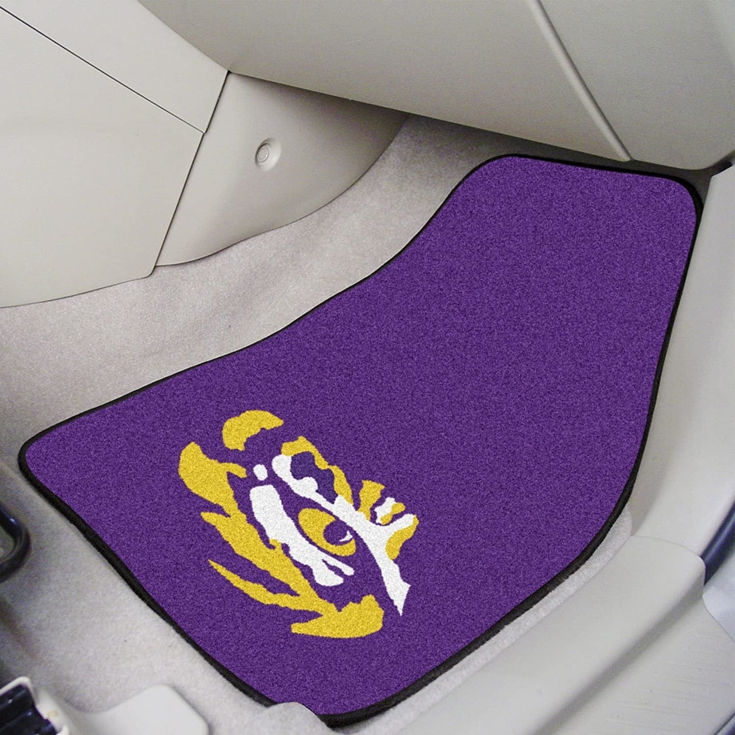 Louisiana State University Tigers LSU Front Floor Mats, Carpet Car Set, 18x27 Inch, Nylon, Set of 2