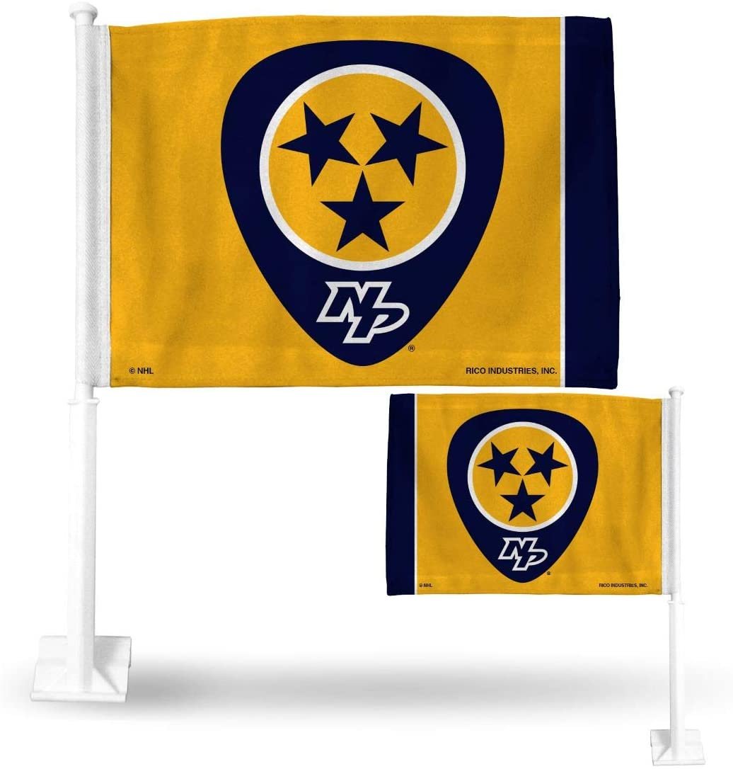 Nashville Predators Premium Double Sided Car Flag Banner, State Design, Includes Plastic Display Pole