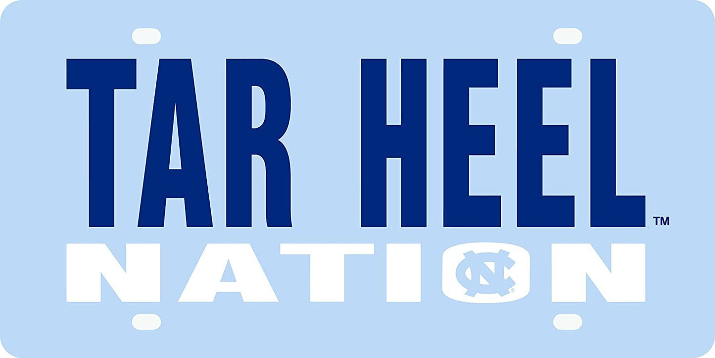 University of North Carolina Tar Heels Premium Laser Cut Tag License Plate, Nation, Mirrored Acrylic Inlaid, 6x12 Inch
