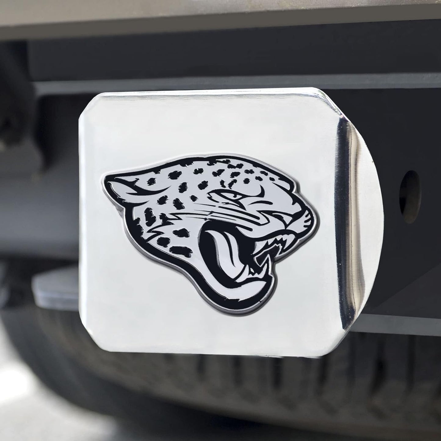 Jacksonville Jaguars Hitch Cover Solid Metal with Raised Chrome Metal Emblem 2" Square Type III
