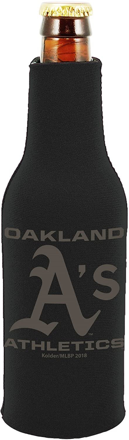 Oakland Athletics A's 2-Pack Zipper Bottle Tonal Black Beverage Insulator Neoprene Holder Cooler Baseball