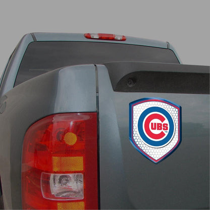Chicago Cubs High Intensity Reflector, Shield Shape, Raised Decal Sticker, 2.5x3.5 Inch, Home or Auto, Full Adhesive Backing