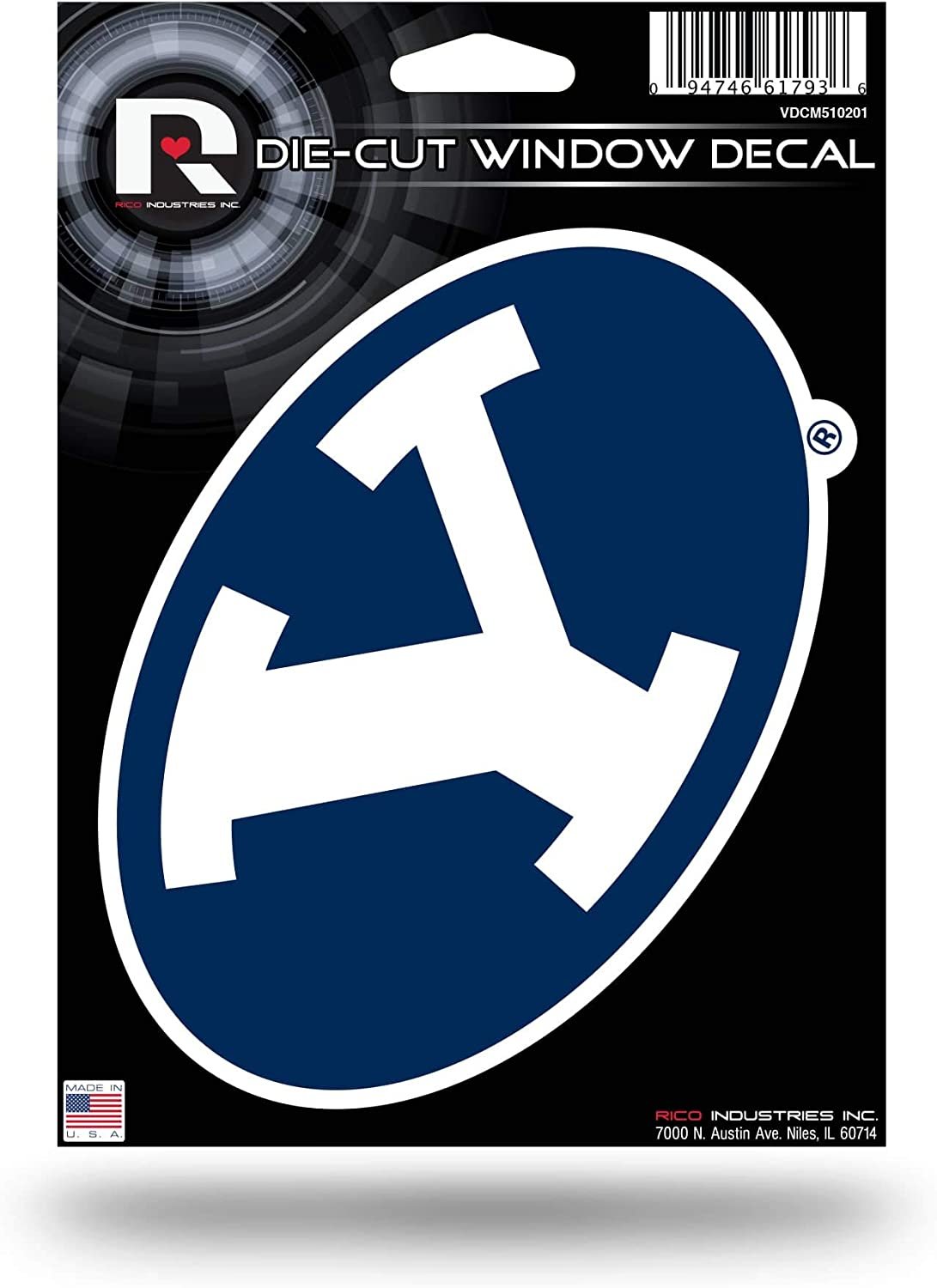 Brigham Young University Cougars BYU 5 Inch Decal Sticker Flat Vinyl Die Cut Full Adhesive Backing