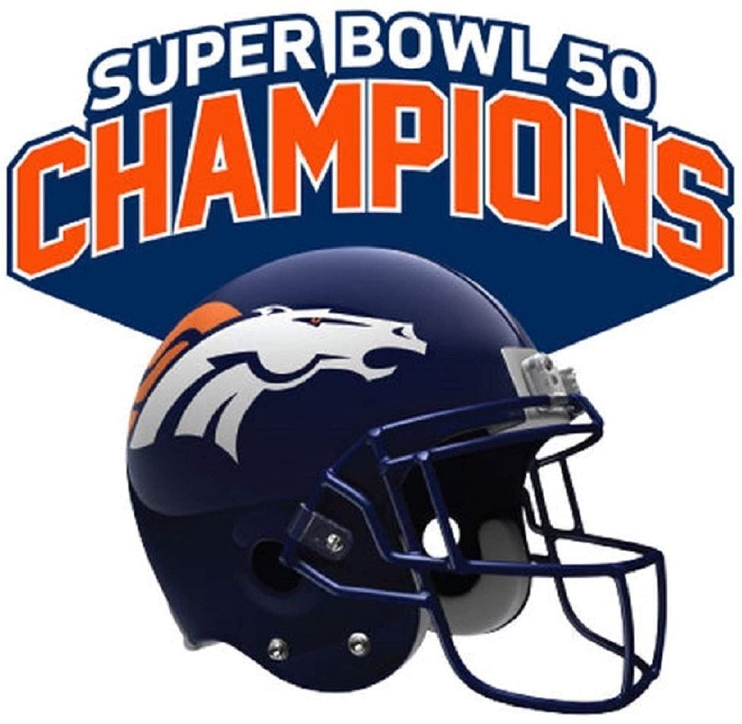 Denver Broncos Acrylic Auto Emblem, Super Bowl 50 Champions, Raised Decal, 3 Inch