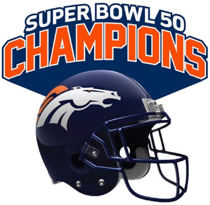 Denver Broncos Acrylic Auto Emblem, Super Bowl 50 Champions, Raised Decal, 3 Inch