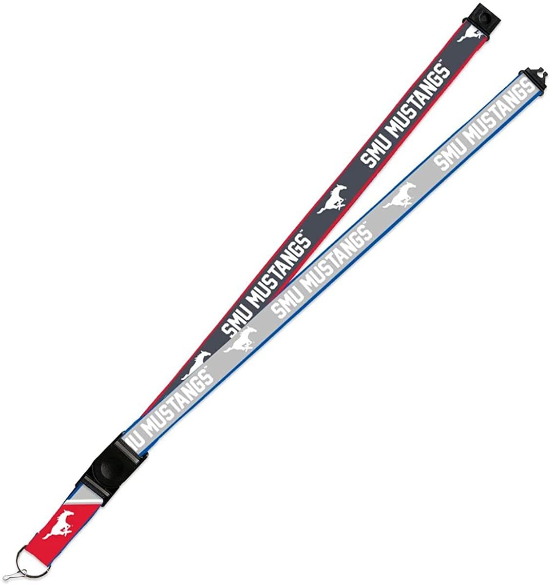 Southern Methodist Mustangs SMU Lanyard Keychain 2-sided Breakaway Clip Gray University of