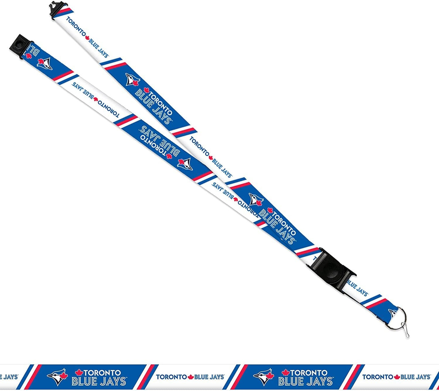 Toronto Blue Jays Lanyard Keychain Double Sided 18 Inch Button Clip Safety Breakaway
