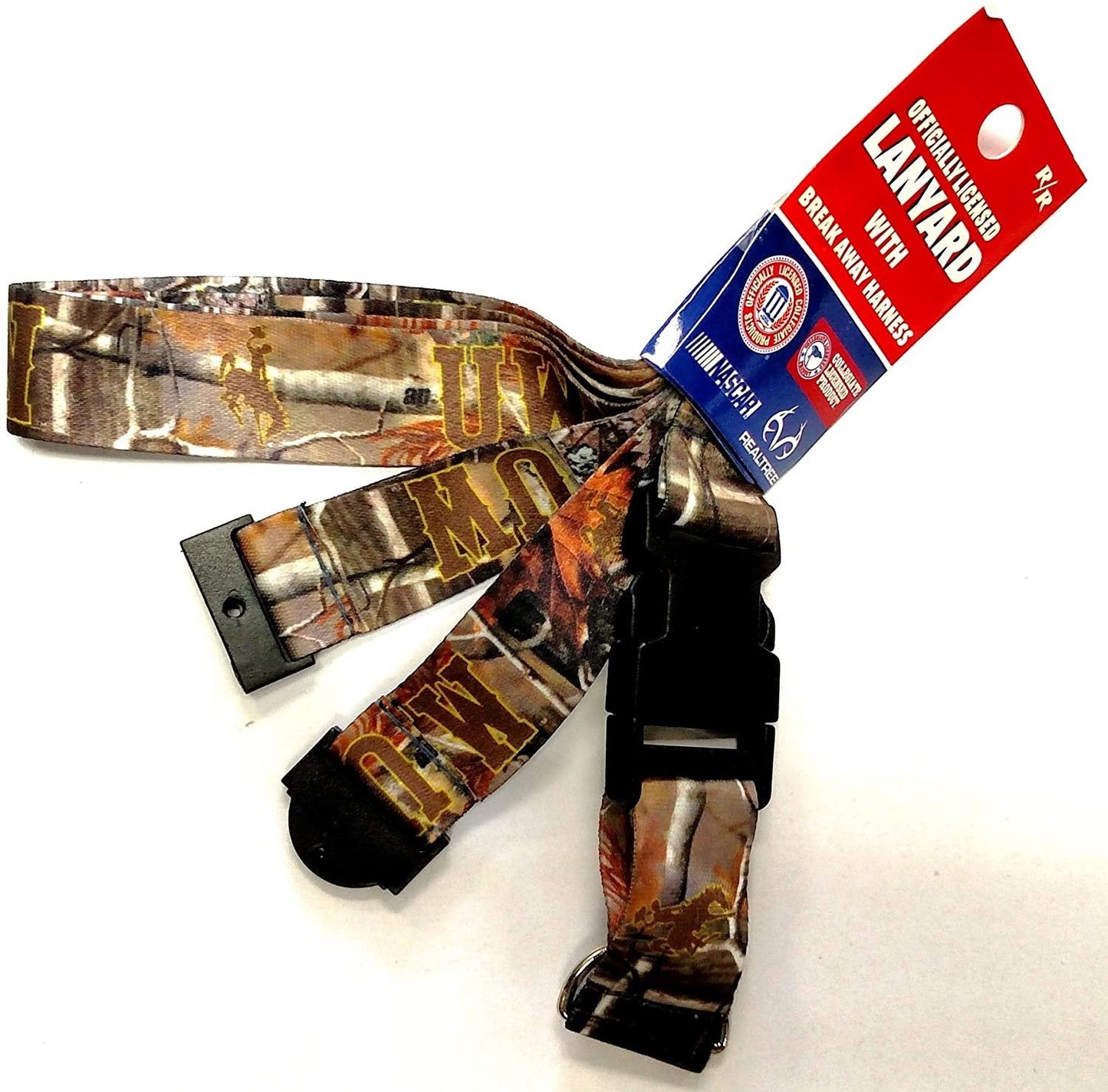 Wyoming Cowboys CAMO RR Deluxe 2-Sided Lanyard Breakaway Clip w/J-Hook Keychain University of