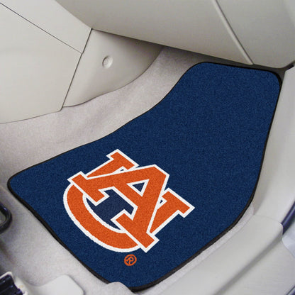 Auburn University Tigers 2-Piece Vehicle Carpet Mat Set, Front Row Automotive Floor Mats, Non-Slip Backing, 18x27 Inch Each, Team Colors, Officially Licensed
