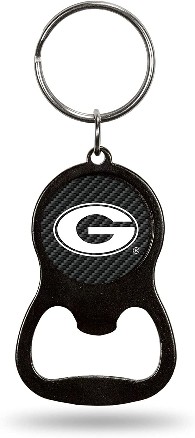 University of Georgia Bulldogs Keychain Bottle Opener Carbon Fiber Design Metal