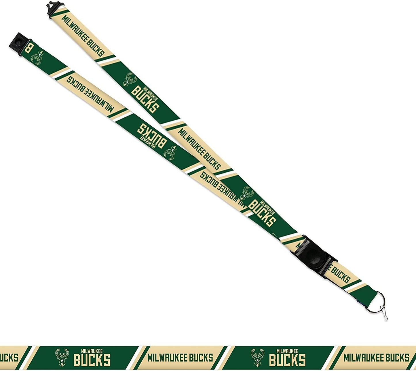 Milwaukee Bucks Premium Lanyard Keychain 18 Inch Button Clip Safety Breakaway