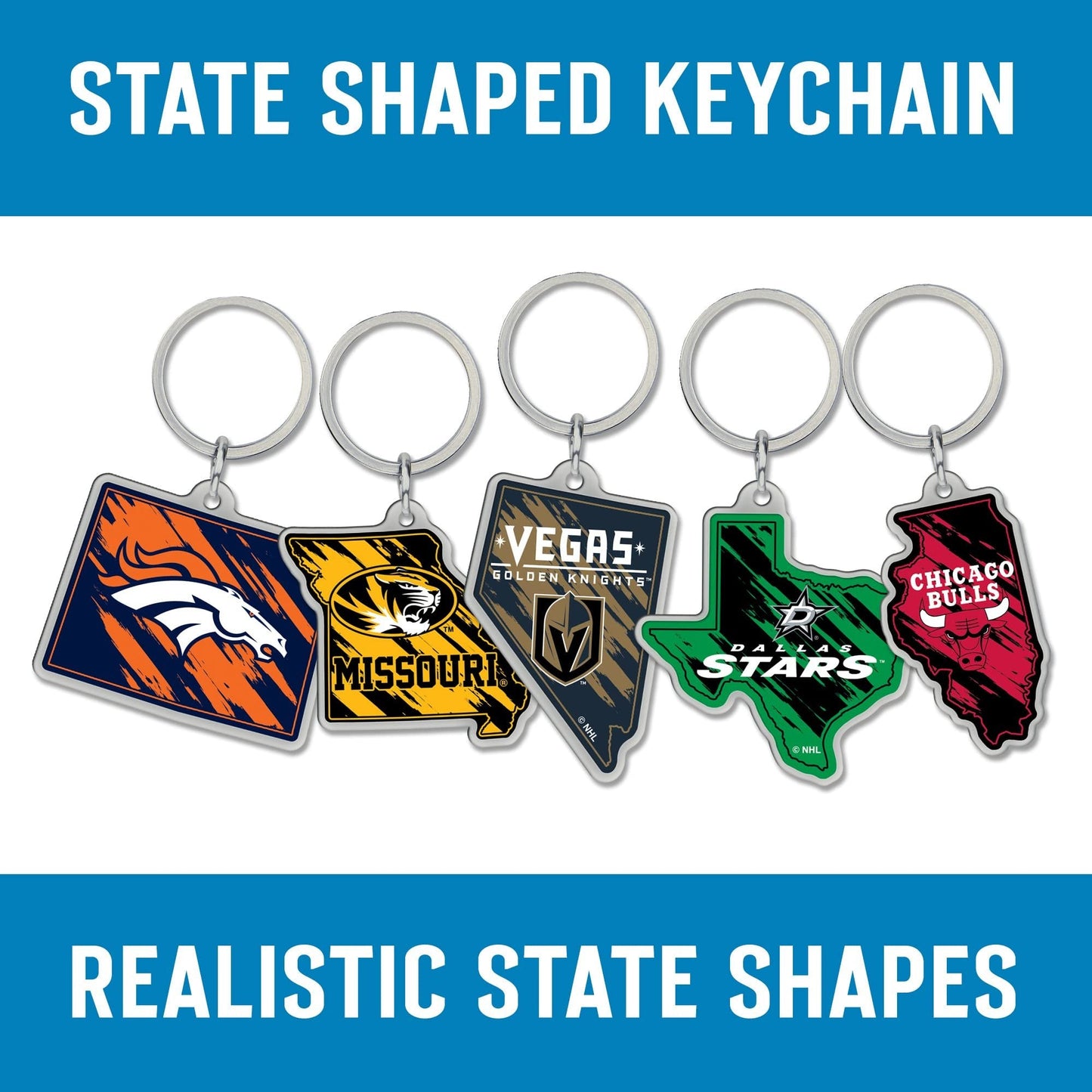 Boston Bruins 6-Time Champions Premium Metal Keychain, State Shaped, Team Color