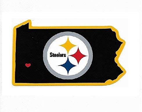 Pittsburgh Steelers 5 Inch Sticker Decal, Home State Design, Flat Vinyl, Full Adhesive Backing