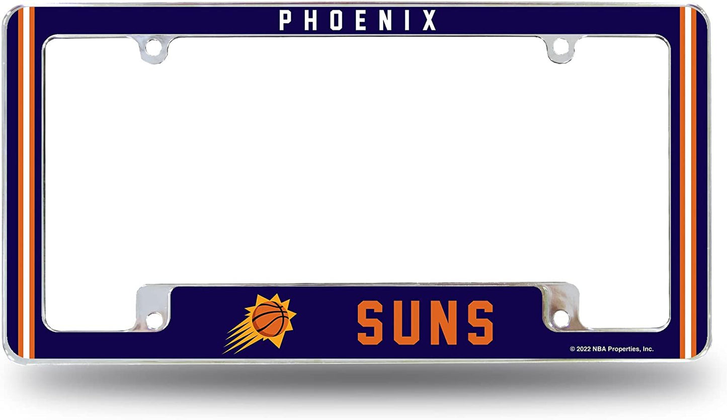 Phoenix Suns Metal License Plate Frame Chrome Tag Cover Alternate Design 6x12 Inch
