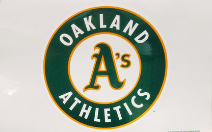 Oakland Athletics A's Jumbo Static Cling Decal Sticker, 11 Inch, Home or Auto Use, Reusuable Peel and Stick Application to any Flat Clean Surface, Officially Licensed