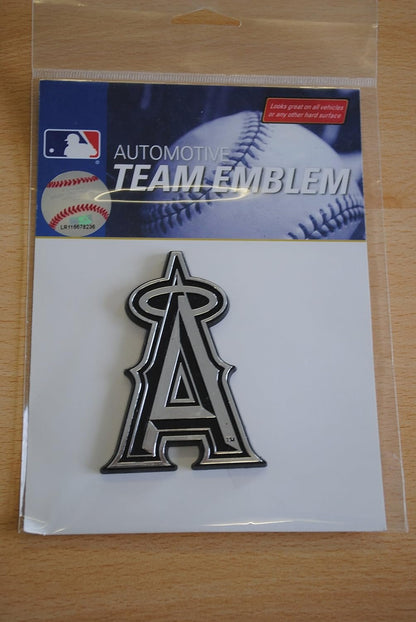 Los Angeles Angels Auto Emblem, Silver Chrome Color, Raised Molded Plastic, Adhesive Tape Backing
