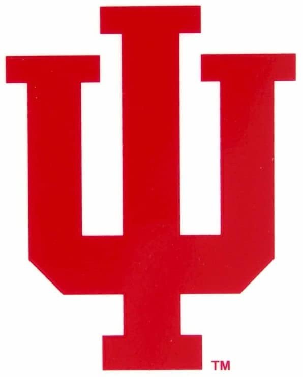 Indiana University Hoosiers 3 Inch Static Cling, Full Clear Adhesive Backing, Easy Peel and Stick Application, Removable and Reusable, Officially Licensed, Made in the USA