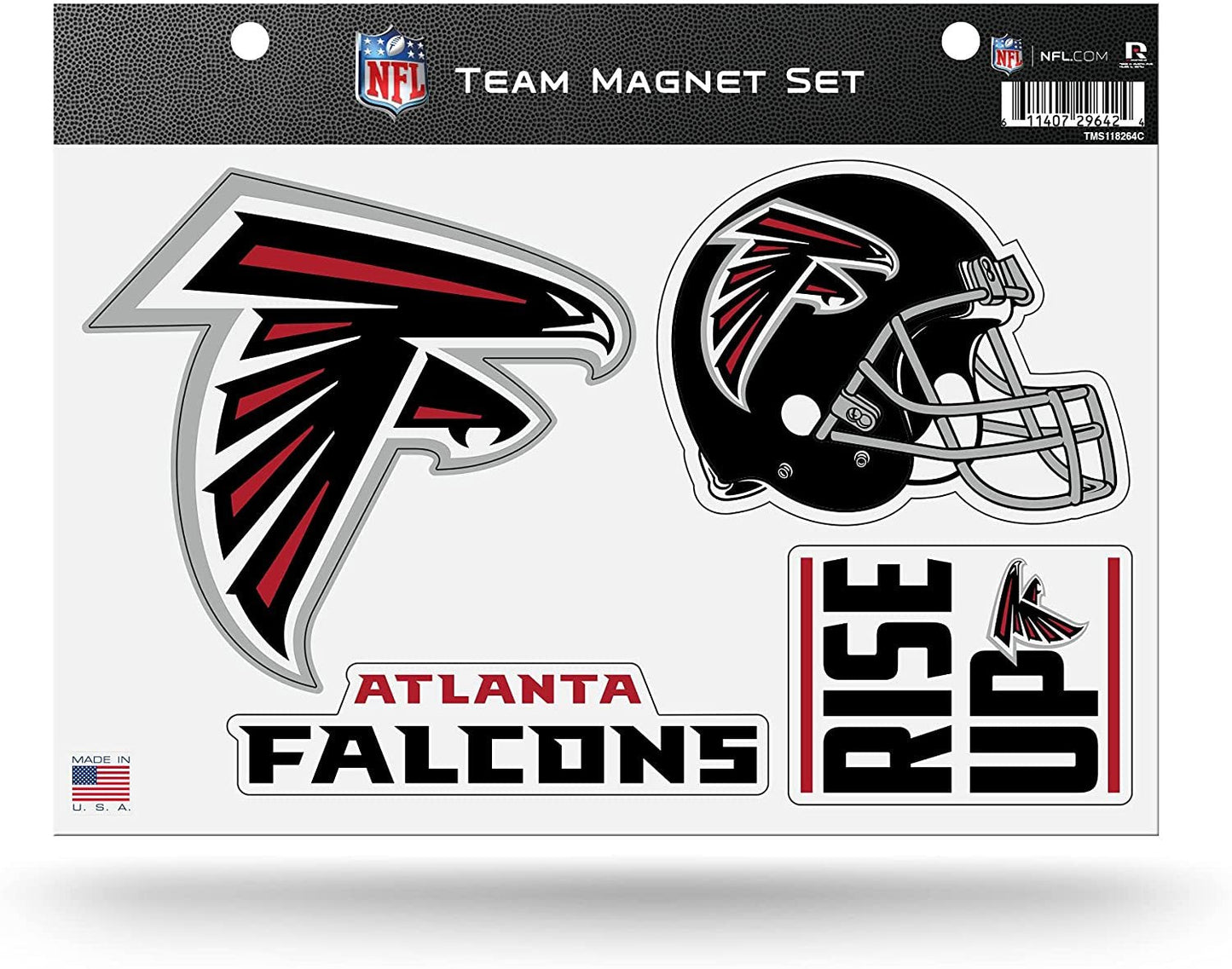 Atlanta Falcons Team Multi Magnet Set, 8.5x11 Inch Sheet, Die Cut, Auto Home