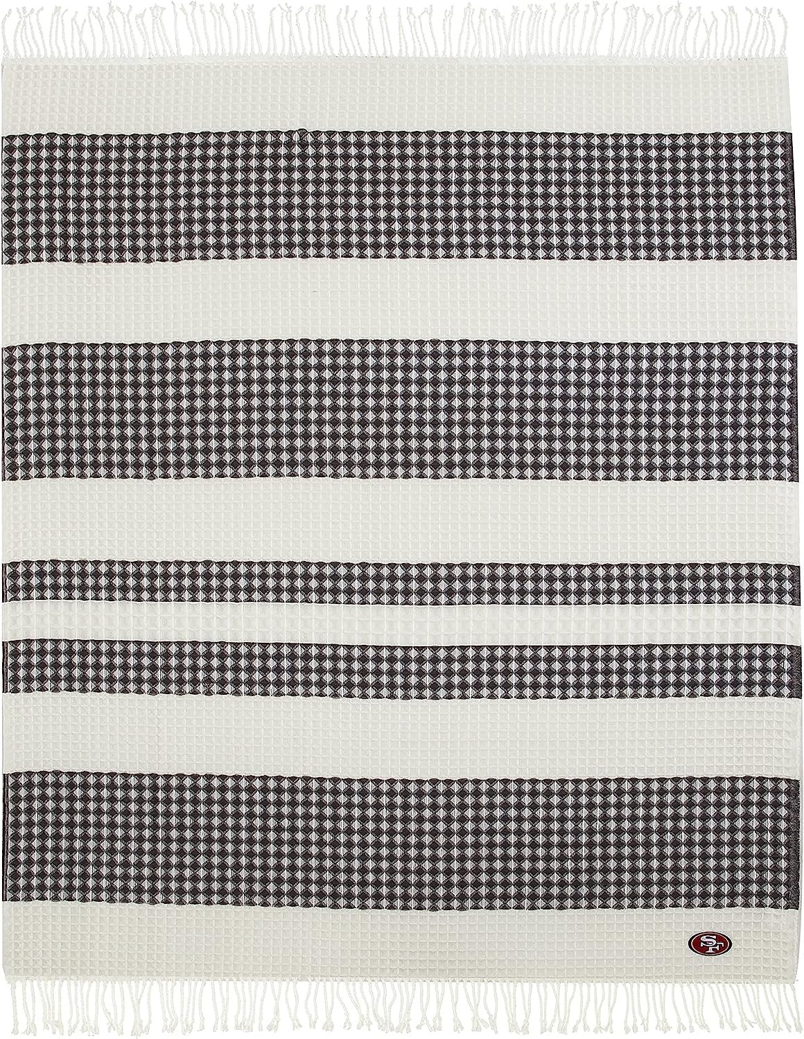 San Francisco 49ers Throw Blanket Waffle Weave Jacquard, 50x60 Inch, Unisex-Adult, 100% Acrylic