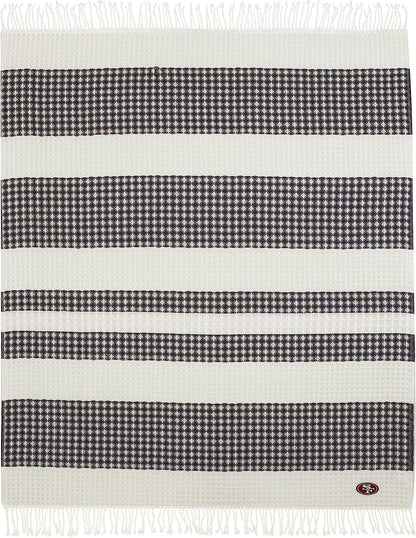 San Francisco 49ers Throw Blanket Waffle Weave Jacquard, 50x60 Inch, Unisex-Adult, 100% Acrylic