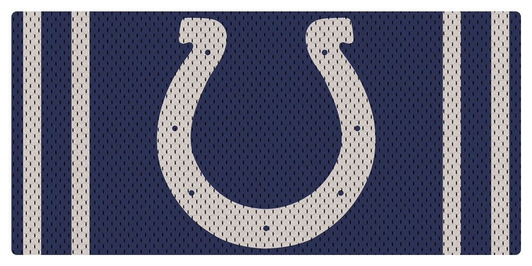 Indianapolis Colts Premium Laser Cut Tag License Plate, Jersey Design, Acrylic Inlaid, 12x6 Inch
