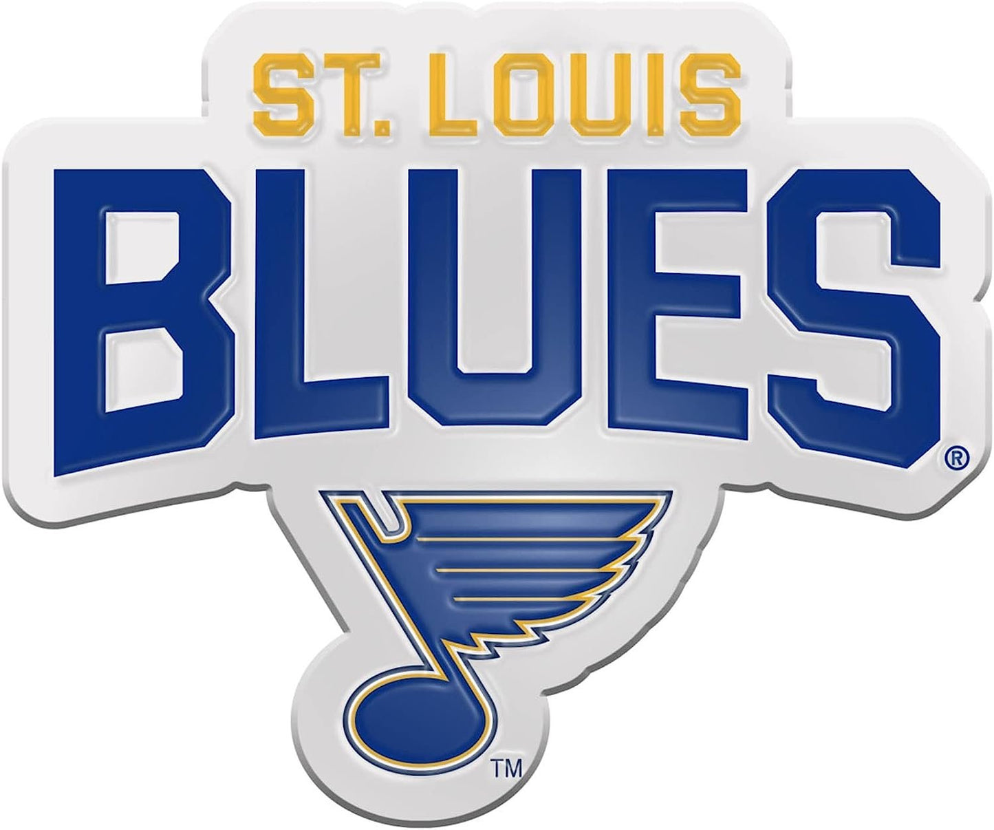 St Louis Blues Embossed Color Auto Emblem, Raised Aluminum Metal, Full Adhesive Backing, Officially Licensed