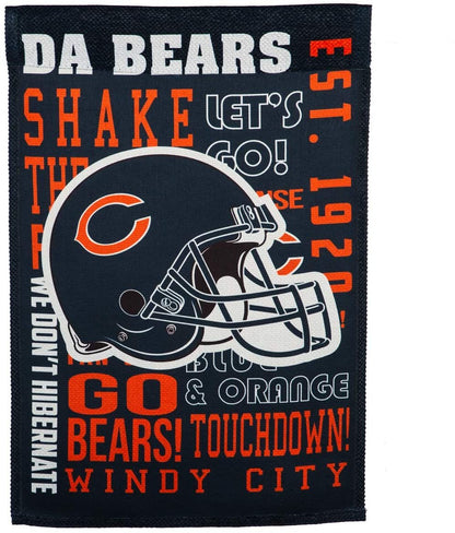 Chicago Bears Premium Garden Flag Banner, Double Sided, Fan Rules, 13x18 Inch