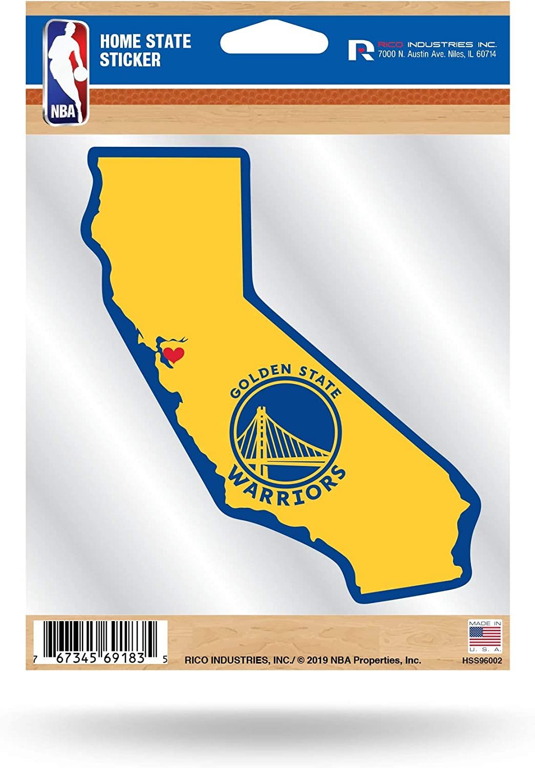 Golden State Warriors 5 Inch Home State Sticker Decal