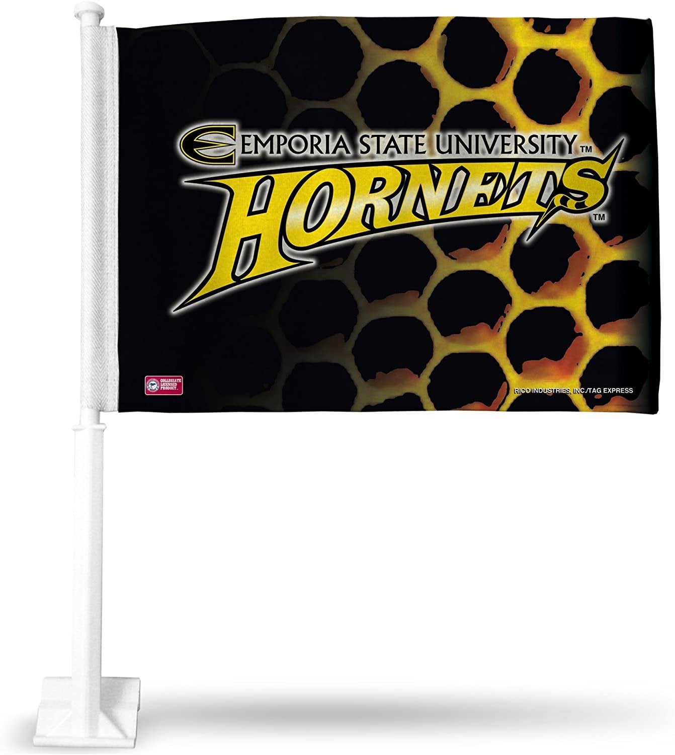 Emporia State University Hornets Car Flag with Pole