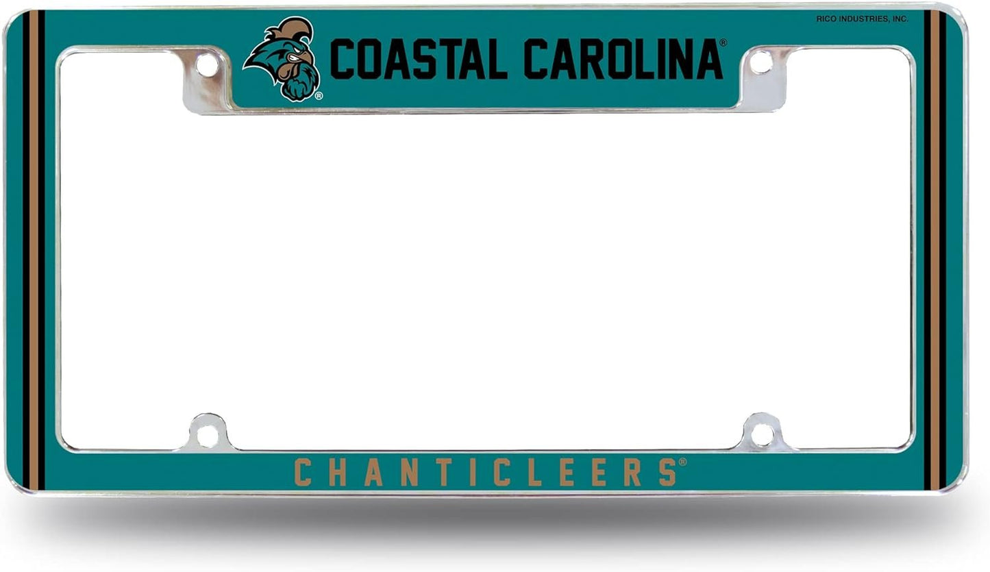 Coastal Carolina University Chanticleers Metal License Plate Frame Chrome Tag Cover 12x6 Inch Alternate Design